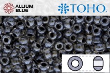 TOHO Round Seed Beads (RR8-344) 8/0 Round Medium - Black Lined Crystal