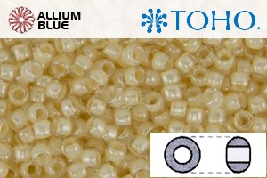 TOHO Round Seed Beads (RR3-352) 3/0 Round Extra Large - Inside-Color Crystal/Lt Jonquil-Lined - Click Image to Close