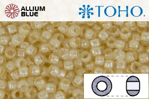 TOHO Round Seed Beads (RR8-352) 8/0 Round Medium - Inside-Color Crystal/Lt Jonquil-Lined
