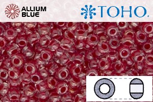 TOHO Round Seed Beads (RR8-355) 8/0 Round Medium - Inside-Color Crystal/Siam-Lined - Click Image to Close