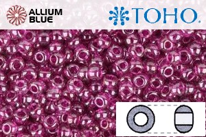 TOHO Round Seed Beads (RR15-356) 15/0 Round Small - Inside-Color Lt Amethyst/Fushcia-Lined - Click Image to Close
