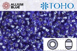TOHO ラウンド Seed ビーズ (RR3-35) 3/0 ラウンド Extra Large - Silver-Lined Sapphire