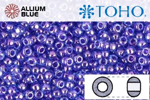 TOHO ラウンド Seed ビーズ (RR11-361) 11/0 ラウンド - Inside-カラー Dk Aqua/Violet-Lined - ウインドウを閉じる