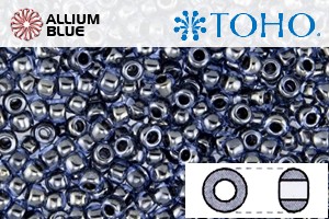 TOHO Round Seed Beads (RR8-362) 8/0 Round Medium - Inside-Color/Transparent-Luster - Navy Blue - Click Image to Close