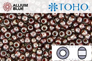 TOHO Round Seed Beads (RR15-363) 15/0 Round Small - Inside-Color Montana Blue/Oxblood-Lined - Click Image to Close