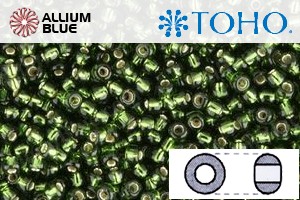 TOHO Round Seed Beads (RR8-37) 8/0 Round Medium - Silver-Lined Olivine - Click Image to Close