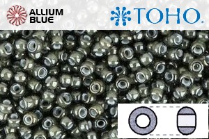 TOHO Round Seed Beads (RR3-371) 3/0 Round Extra Large - Inside-Color Black Diamond/White-Lined - Click Image to Close
