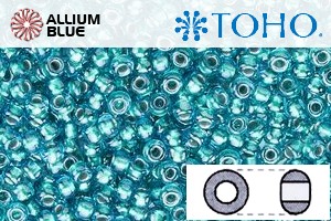 TOHO Round Seed Beads (RR15-377) 15/0 Round Small - Inside-Color Lt Sapphire/Metallic Teal-Lined - Click Image to Close