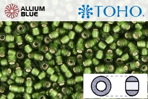 TOHO Round Seed Beads (RR8-37F) 8/0 Round Medium - Silver-Lined Frosted Olive - Click Image to Close