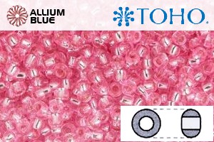 TOHO Round Seed Beads (RR3-38) 3/0 Round Extra Large - Silver-Lined Pink - Click Image to Close