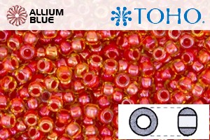TOHO Round Seed Beads (RR6-388) 6/0 Round Large - Inside-Color Lt Topaz/Hyacinth-Lined - 關閉視窗 >> 可點擊圖片