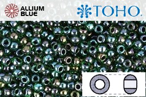 TOHO Round Seed Beads (RR8-397) 8/0 Round Medium - Inside-Color Rainbow Green/Purple-Lined - Click Image to Close