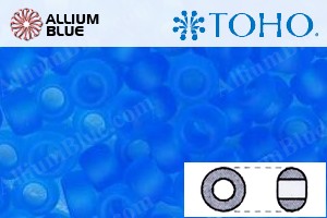 TOHO Round Seed Beads (RR8-3CF) 8/0 Round Medium - Transparent-Frosted Dk Aquamarine - Haga Click en la Imagen para Cerrar