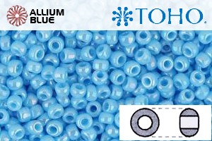 TOHO Round Seed Beads (RR15-403) 15/0 Round Small - Opaque-Rainbow Blue Turquoise - Click Image to Close