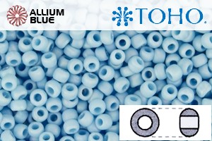 TOHO Round Seed Beads (RR8-403F) 8/0 Round Medium - Light Blue Opaque Rainbow Matte - Haga Click en la Imagen para Cerrar