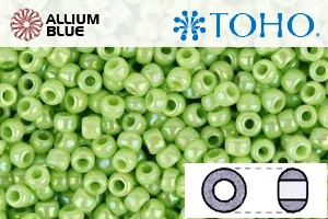 TOHO Round Seed Beads (RR11-404) 11/0 Round - Opaque-Rainbow Sour Apple