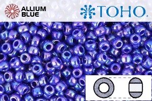 TOHO Round Seed Beads (RR15-408) 15/0 Round Small - Opaque-Rainbow Navy Blue - Click Image to Close