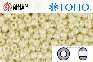 TOHO Round Seed Beads (RR3-409) 3/0 Round Extra Large - Opaque-Rainbow Lt Beige - Click Image to Close