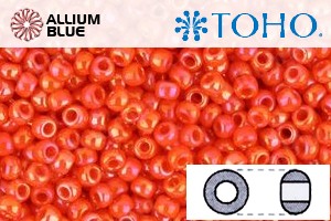 TOHO Round Seed Beads (RR15-410) 15/0 Round Small - Opaque-Rainbow Pumpkin - Click Image to Close