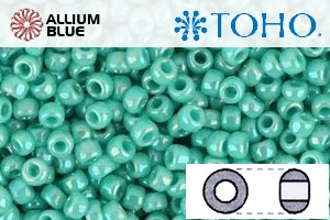 TOHO Round Seed Beads (RR3-413) 3/0 Round Extra Large - Opaque-Rainbow Turquoise - Click Image to Close