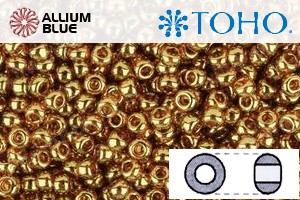 TOHO Round Seed Beads (RR8-421) 8/0 Round Medium - Gold-Lustered Transparent Pink - Click Image to Close