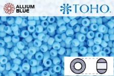 TOHO Round Seed Beads (RR11-43F) 11/0 Round - Opaque-Frosted Blue Turquoise