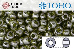 TOHO Round Seed Beads (RR8-457) 8/0 Round Medium - Gold-Lustered Green Tea - Haga Click en la Imagen para Cerrar