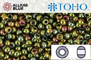 TOHO Round Seed Beads (RR8-459) 8/0 Round Medium - Gold-Lustered Dk Topaz - Click Image to Close