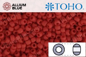 TOHO Round Seed Beads (RR3-45F) 3/0 Round Extra Large - Opaque-Frosted Pepper Red - 關閉視窗 >> 可點擊圖片
