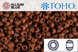 TOHO Round Seed Beads (RR3-46LF) 3/0 Round Extra Large - Opaque-Frosted Terra Cotta - 關閉視窗 >> 可點擊圖片