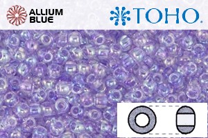 TOHO Round Seed Beads (RR3-477D) 3/0 Round Extra Large - Transparent-Rainbow Foxglove - Click Image to Close