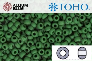 TOHO Round Seed Beads (RR6-47HF) 6/0 Round Large - Opaque-Frosted Pine Green - Click Image to Close
