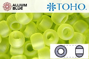 TOHO Round Seed Beads (RR15-4F) 15/0 Round Small - Transparent-Frosted Lime Green