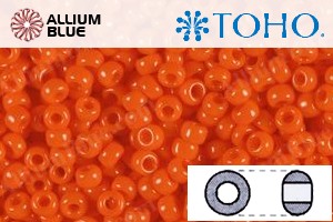 TOHO Round Seed Beads (RR15-50) 15/0 Round Small - Opaque Sunset Orange - Click Image to Close