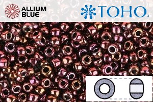 TOHO Round Seed Beads (RR15-502) 15/0 Round Small - Higher-Metallic Amethyst - Click Image to Close