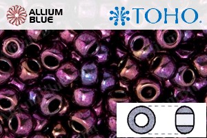 TOHO Round Seed Beads (RR3-503) 3/0 Round Extra Large - Higher-Metallic Dk Amethyst - Click Image to Close