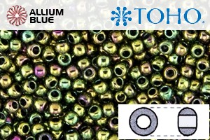 TOHO Round Seed Beads (RR15-508) 15/0 Round Small - Higher-Metallic Iris - Olivine - Haga Click en la Imagen para Cerrar