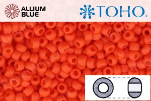 TOHO Round Seed Beads (RR3-50F) 3/0 Round Extra Large - Opaque-Frosted Sunset Orange - Click Image to Close