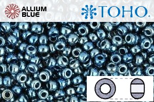 TOHO Round Seed Beads (RR15-511) 15/0 Round Small - Galvanized Peacock Blue - Click Image to Close