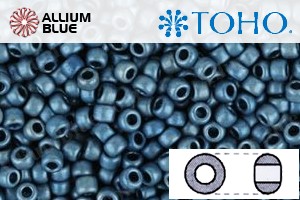 TOHO Round Seed Beads (RR15-511F) 15/0 Round Small - Higher-Metallic Frosted Mediterranean Blue - Click Image to Close