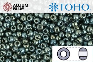 TOHO Round Seed Beads (RR3-512) 3/0 Round Extra Large - Galvanized Blue Haze - Click Image to Close