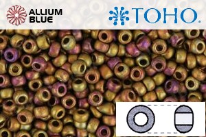 TOHO Round Seed Beads (RR3-514F) 3/0 Round Extra Large - Higher-Metallic Frosted Copper Twilight - 關閉視窗 >> 可點擊圖片