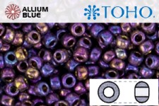 TOHO ラウンド Seed ビーズ (RR15-515) 15/0 ラウンド Small - Plum ゴールド Iris Metallic