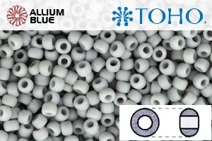 TOHO Round Seed Beads (RR15-53F) 15/0 Round Small - Opaque-Frosted Gray