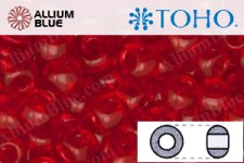 TOHO Round Seed Beads (RR11-5B) 11/0 Round - Transparent Siam Ruby