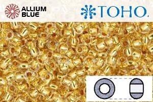 TOHO Round Seed Beads (RR11-701) 11/0 Round - 24K Gold-Lined Crystal - Haga Click en la Imagen para Cerrar