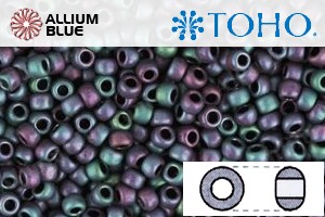 TOHO Round Seed Beads (RR15-705) 15/0 Round Small - Matte-Color Iris - Blue - Click Image to Close