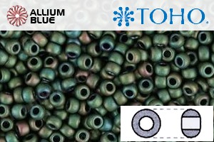 TOHO Round Seed Beads (RR3-707) 3/0 Round Extra Large - Matte-Color Iris - Peridot - Click Image to Close