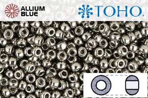 TOHO Round Seed Beads (RR8-711) 8/0 Round Medium - Nickel - Click Image to Close