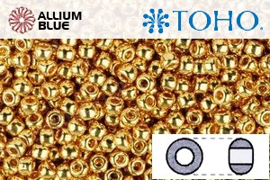 TOHO Round Seed Beads (RR6-712) 6/0 Round Large - Metallic 24K Gold Plated - Click Image to Close